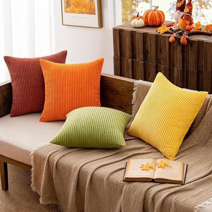 MIULEE Decorative Throw Pillow Covers 18x18 Inch Set of 4, Vibrant Cushion - Image 8