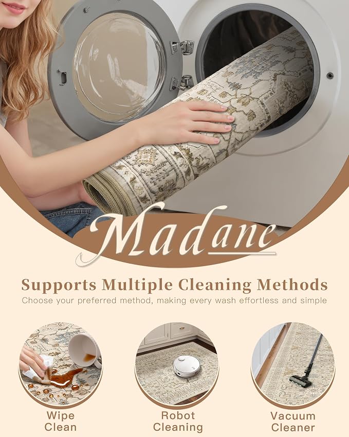 Madane Hallway Rug 3x10, Kitchen Rugs Washable Entryway Rug 10ft Vintage - Image 8