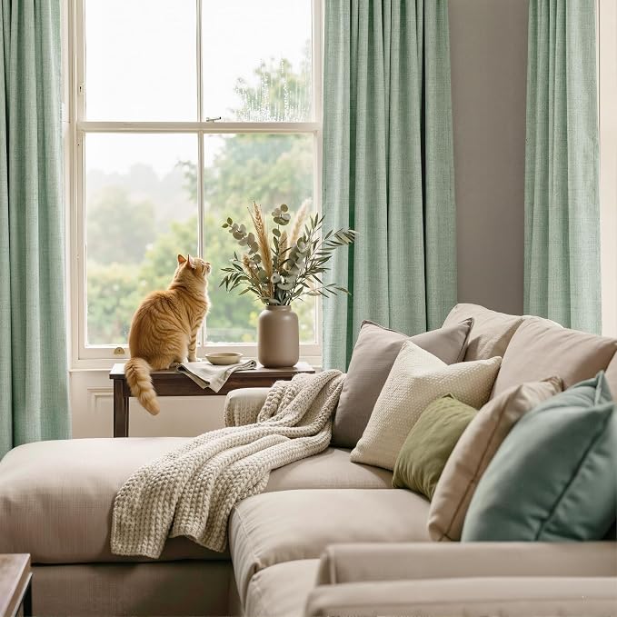RYB HOME Sage Green 100% Blackout Curtains 96 inches Long, Thermal Insulated - Image 6
