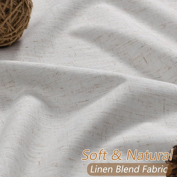 Guken Extra Long 100% Natural Blackout Curtains 144 Inch Length 2 Panels Set - Image 3