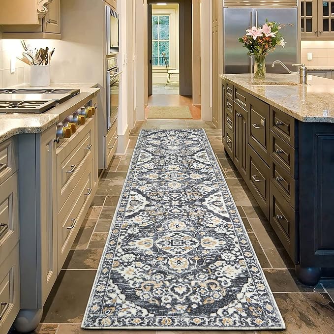 HEBE Hallway Runner Rug 2'x8' Washable Vintage Distressed Area Rugs Non Slip - Image 7