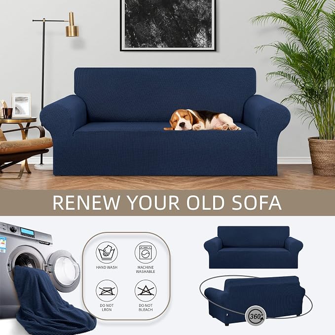 KEKUOU Stretch Loveseat Sofa Cover Slipcover, Couch Covers - Image 3