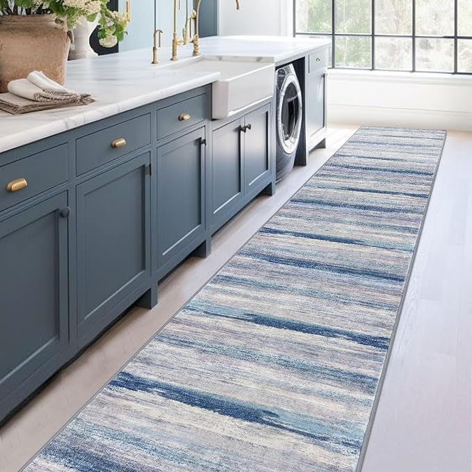 KOZYFLY Modern Abstract Washable Long Rug Runner 2.6x18 Hallway Rug Runner - Image 7