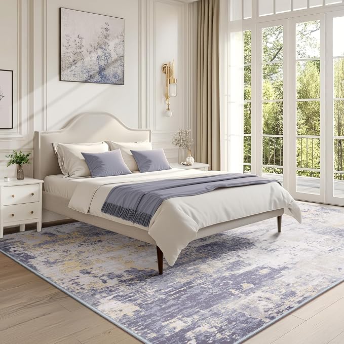 Washable Area Rugs 9'x12' Non-Slip Modern Abstract Soft - Image 7