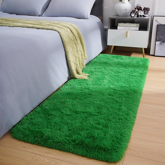Amearea Shag Fluffy Runner Rug for Bedroom Girls Living Room, 2x6 Feet Extra by AmeareaDirect