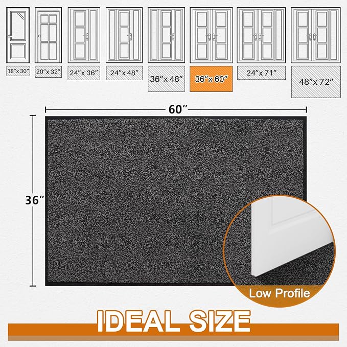 Mibao Front Door Mat, Dirt Trapper Welcome Mat - Image 2