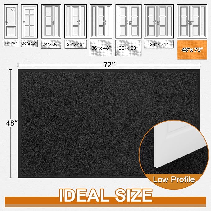 Mibao Dirt Trapper Door Mat for Indoor Outdoor, Waterproof All-Season, - Image 3