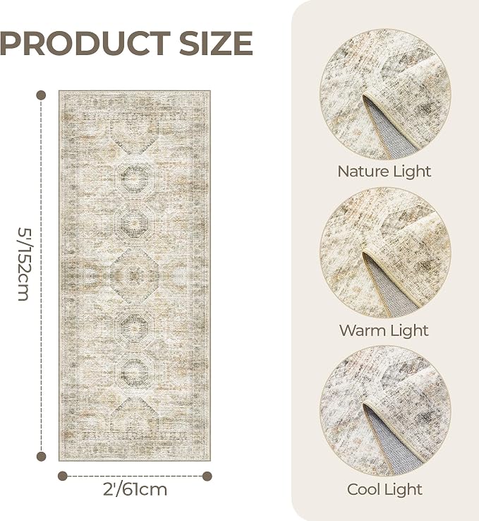2x5 Rug Runner Washable for Entryway, Soft Bathroom Rugs - Image 2
