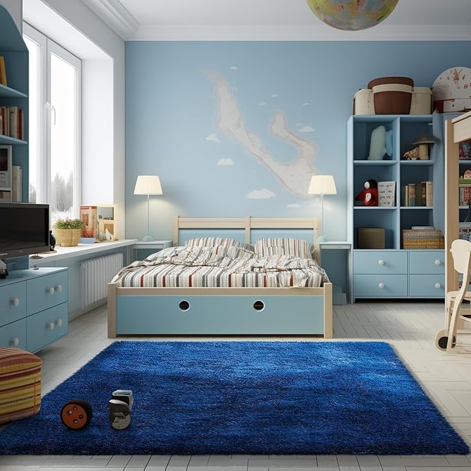 Ophanie Blue Rug, Boys 4x6 Rugs by Ophanie