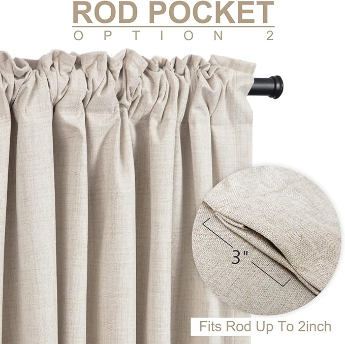 100% Blackout Shield Linen Blackout Curtains - Image 4
