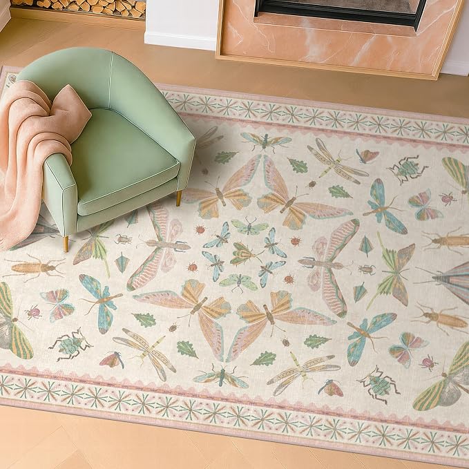 Hazo Haus Neutral Girl Nursery Rug 4x6 - Image 3