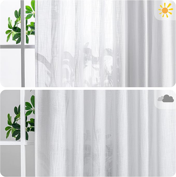 MYSKY HOME White Curtains 84 Inch Length - Image 3