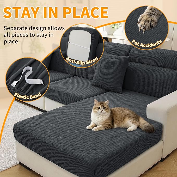 XINEAGE Couch Cushion Covers Seat Cushion Cover Thick Stretch Sofa Slipcovers 3 - Image 5