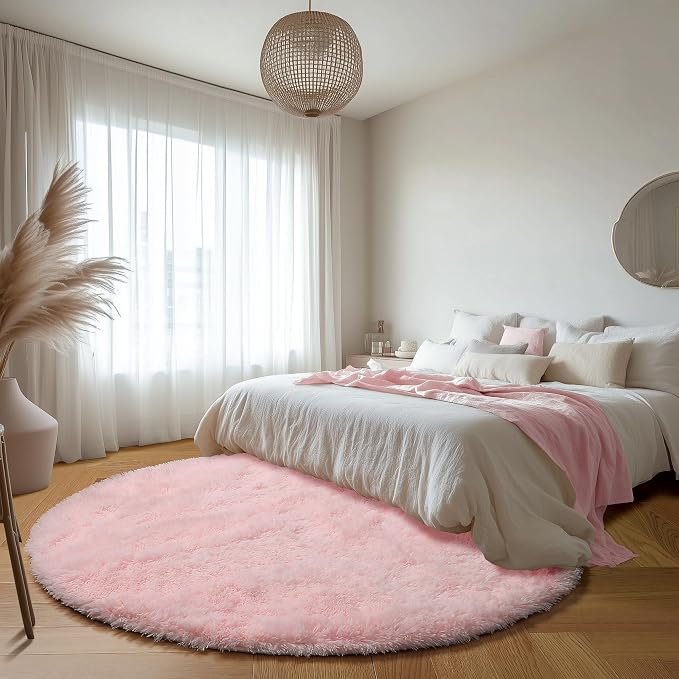 ONASAR Light Pink Round Area Rugs 6ft - Image 9