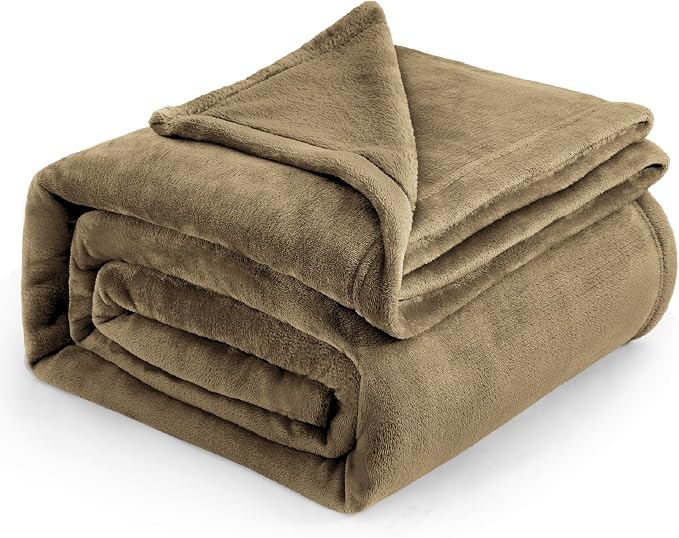 Bedsure GentleSoft Fleece Blankets King Size Camel by BEDSURE