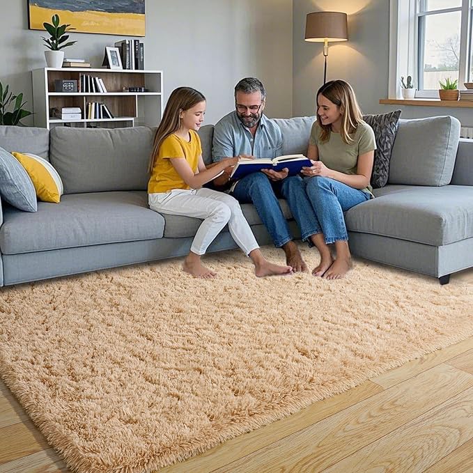 Pionblank Fluffy Area Rug for Bedroom 4x6 Feet, Indoor Plush Carpet, Shag Soft by PIONBLANK