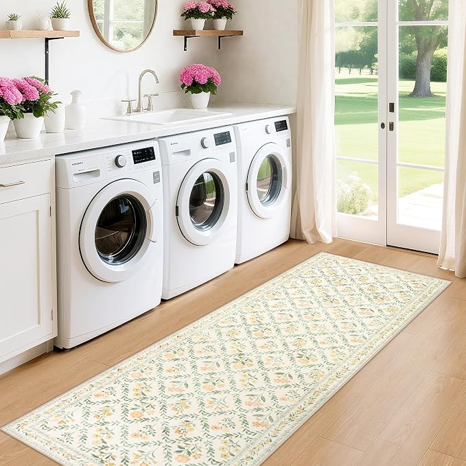 Runner Rug for Entryway: 2.6x8 Kitchen Rugs Non Slip Washable Ultra-Thin Soft - Image 4