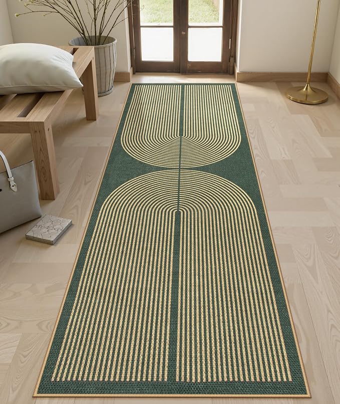 Lahome Enfys Modern Rainbow Easy Jute Kitchen Runner, 2x8 Indoor Outdoor Runner by Lahome