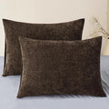 CaliTime Throw Pillow Covers Decorative 20 X 26 Inches Pack of 2 Cozy Chenille by CaliTime