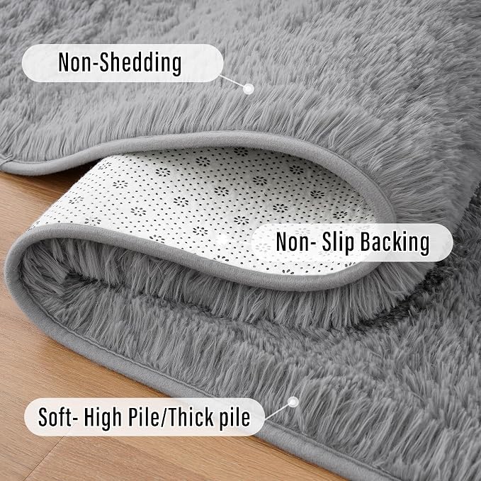Amearea Shag Small Rug, Fluffy 2x4 Feet Throw Rugs - Image 6