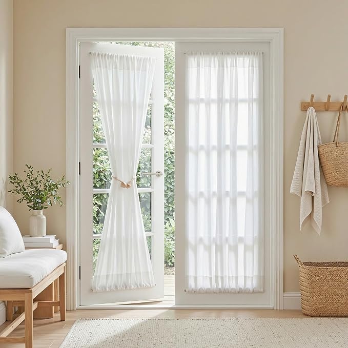 MYSKY HOME White French Door Curtains by MYSKYHOME