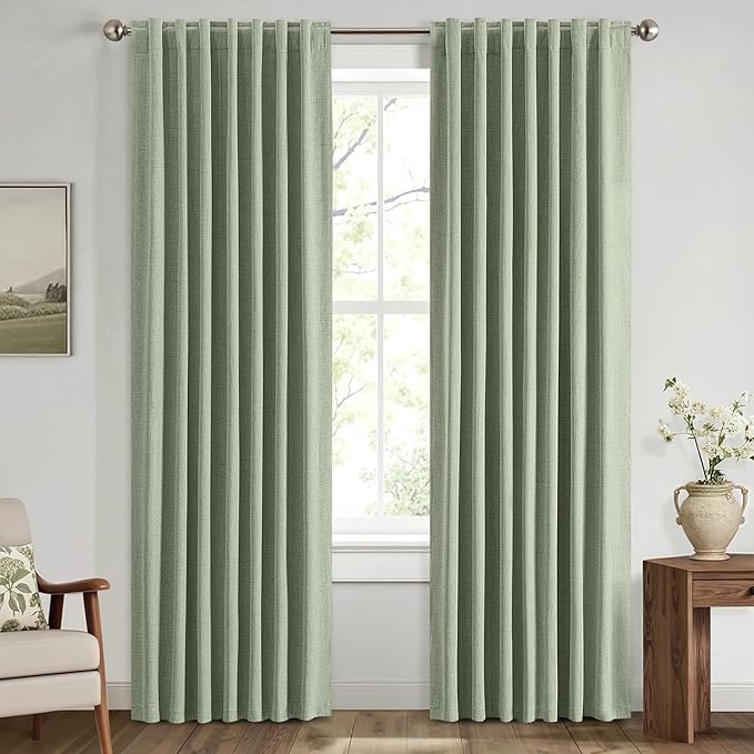 MIULEE 100% Blackout Linen Curtains by MIULEE