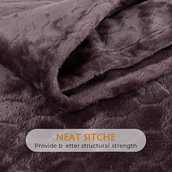 TOONOW Fleece Blanket Textured Fuzzy Plush Throw Blanket Twin Size 60" x 80" - Image 5