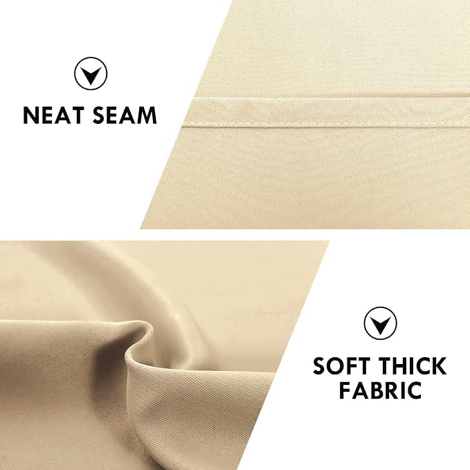 DWCN Beige Room Darkening Curtains - Image 6