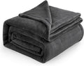 Bedsure GentleSoft Fleece Blankets Queen Size Dark Grey by BEDSURE