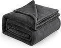 Bedsure GentleSoft Fleece Blankets King Size Dark Grey by BEDSURE