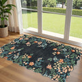 Black Floral Entry Rug by Othilic