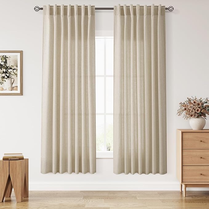 Nanspring Eggshell Beige Curtains by Nanspring
