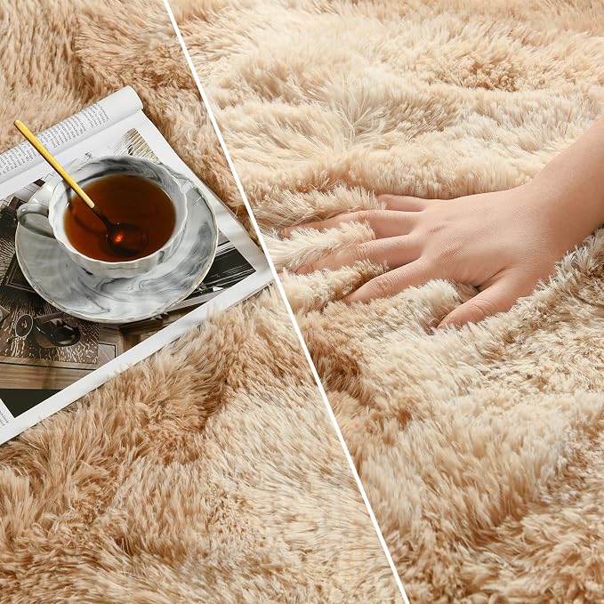 Deerhoo Large Shag Area Rugs 5 x 8, Tie-Dyed Plush Fuzzy Rugs - Image 4