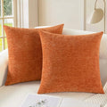 CaliTime Fall Decorative Throw Pillow Covers 24 X 24 Inches Burnt Orange | Pack by CaliTime