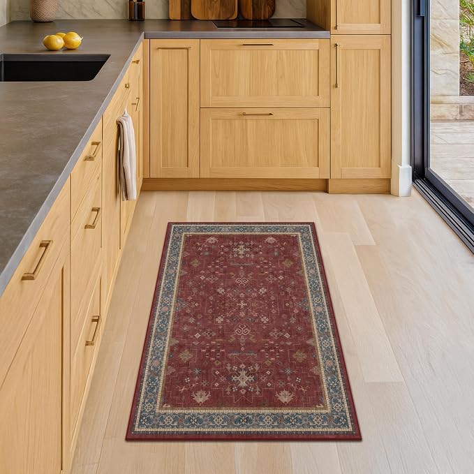 Hazo Haus Burgundy 2x4 Washable Entry Rug - Image 3
