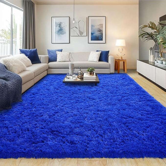 Pionblank 8x10 Rug for Living Room, Fuzzy Plush Large Area Rug, Fluffy Modern by PIONBLANK