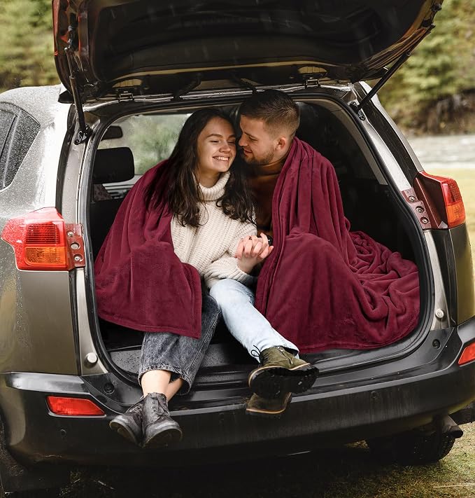 Utopia Bedding Soft Fleece Bed Blanket Queen Size Burgundy | Microfiber Plush - Image 9
