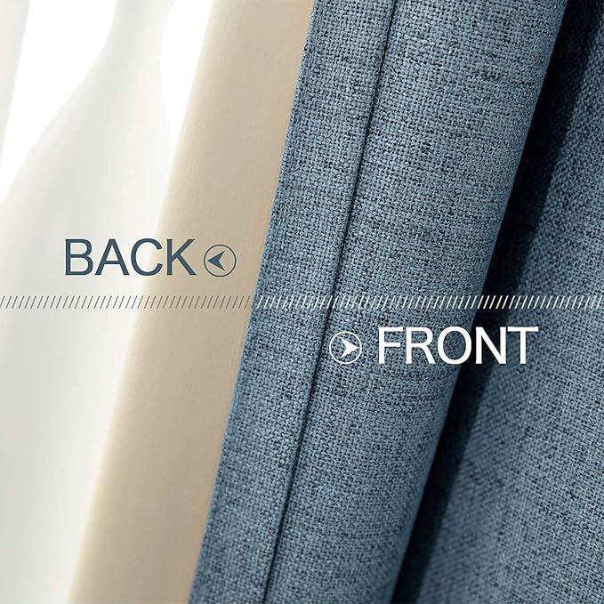 MIULEE Linen Texture Curtains for Bedroom Solid Blackout Thermal Insulated - Image 6