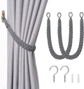 NICEEC 2 Pack Natural Cotton Rope Curtain Tiebacks Elegant Boho Style by NICEEC