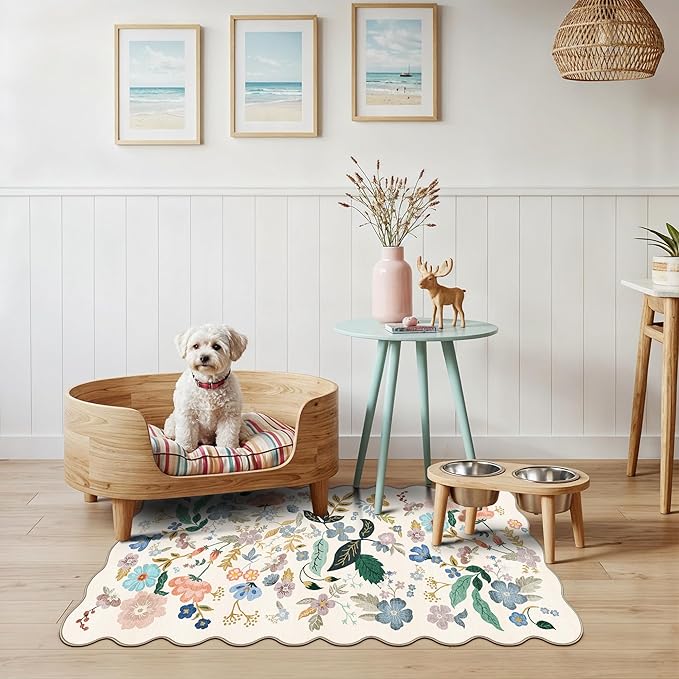 Washable 2x4 Entryway Area Rugs: Vintage Water Resistant Kitchen Rug Non-Slip by HYHAOYUNLAI
