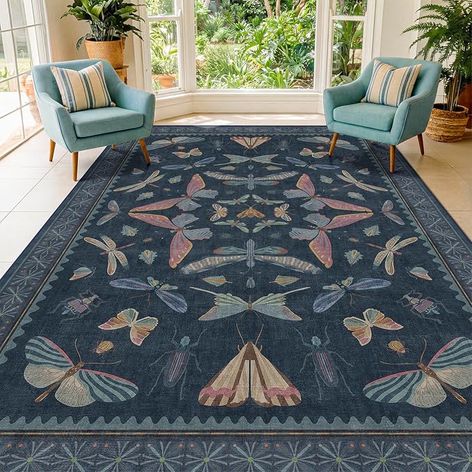 Boho Living Room Area Rug 6x9, Non Slip Dining Room Rugs - Image 6