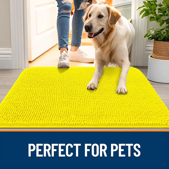 OLANLY Dog Door Mat for Muddy Paws 36x24, Absorbs Moisture and Dirt, Absorbent - Image 6