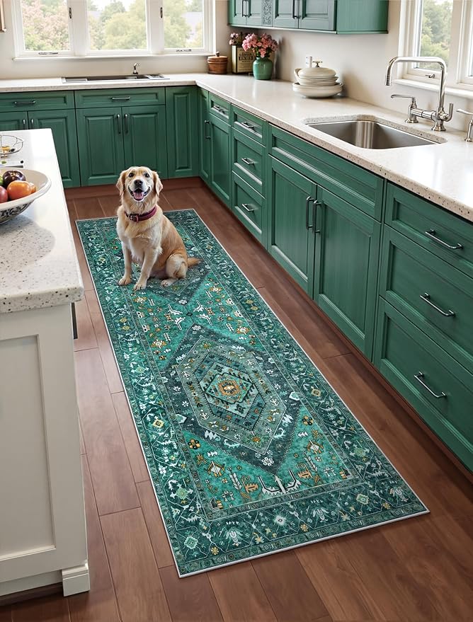 SERISSA Boho Kitchen Runner Rug, 3x7 Washable Non-Slip Runner Rug by SERISSAHomeDecorCollection