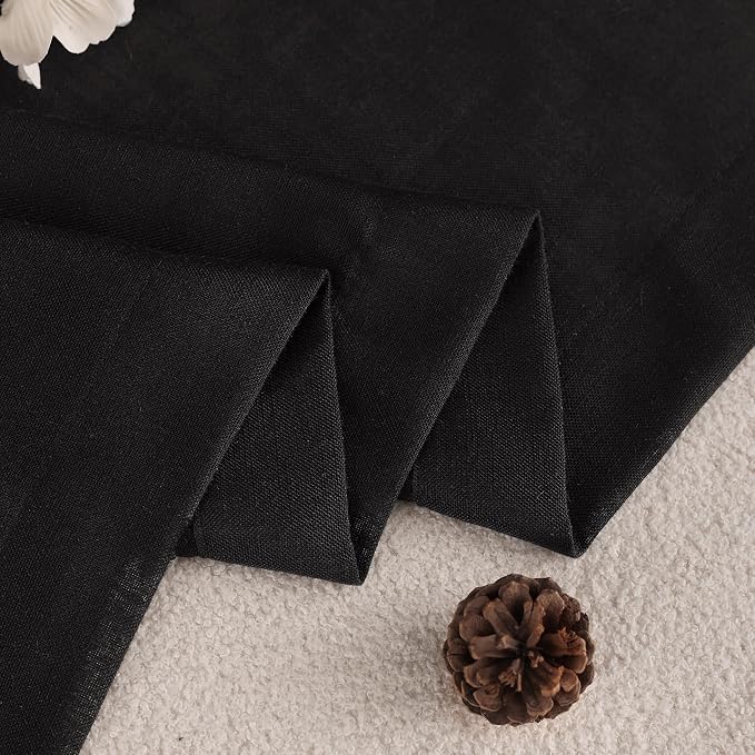 Black Linen Curtains 45 inches Long - Image 4