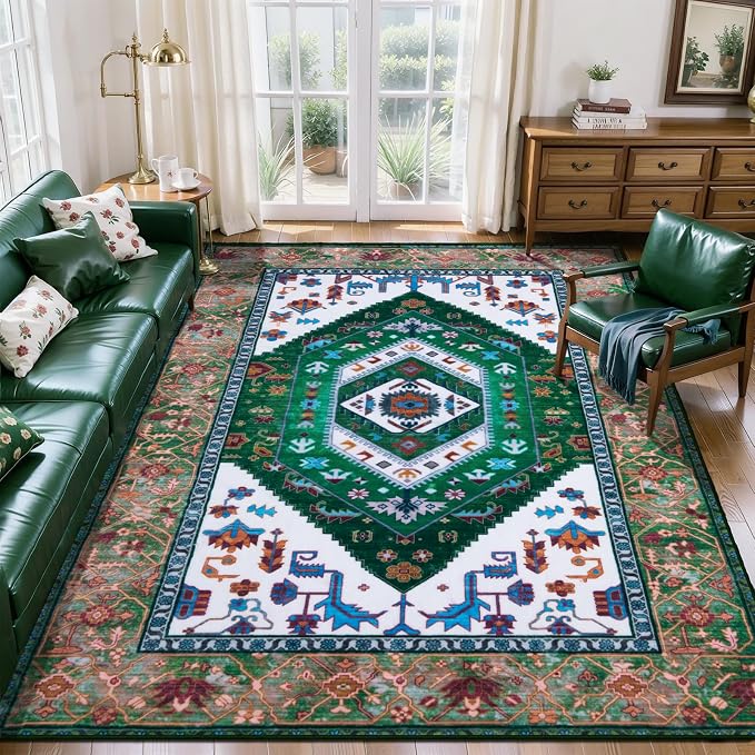 SERISSA 5x7 Boho Area Rug, Washable Non-Slip Rugs - Image 3