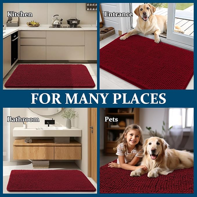 OLANLY Dog Door Mat for Muddy Paws 70x35, Absorbs Moisture and Dirt, Absorbent - Image 8