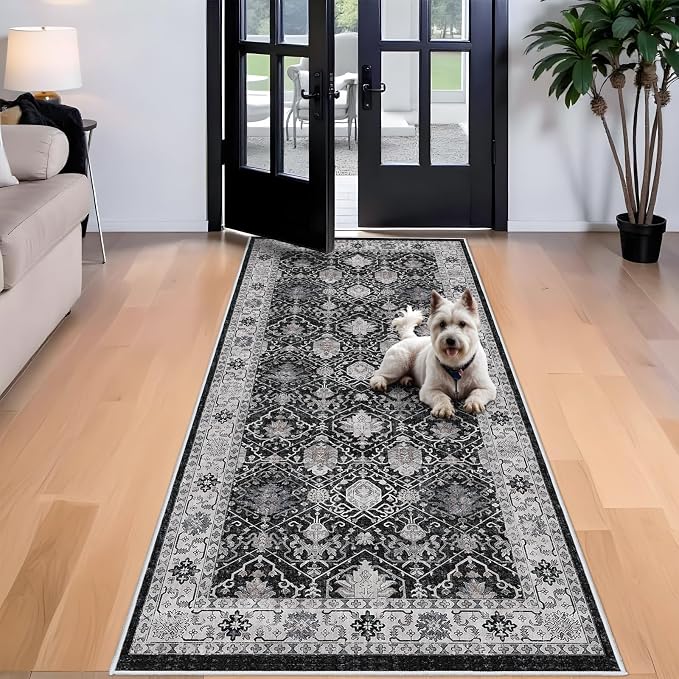 Washable 4x8 Hallway Runner Rug: Vintage 8ft Soft Runners - Image 2