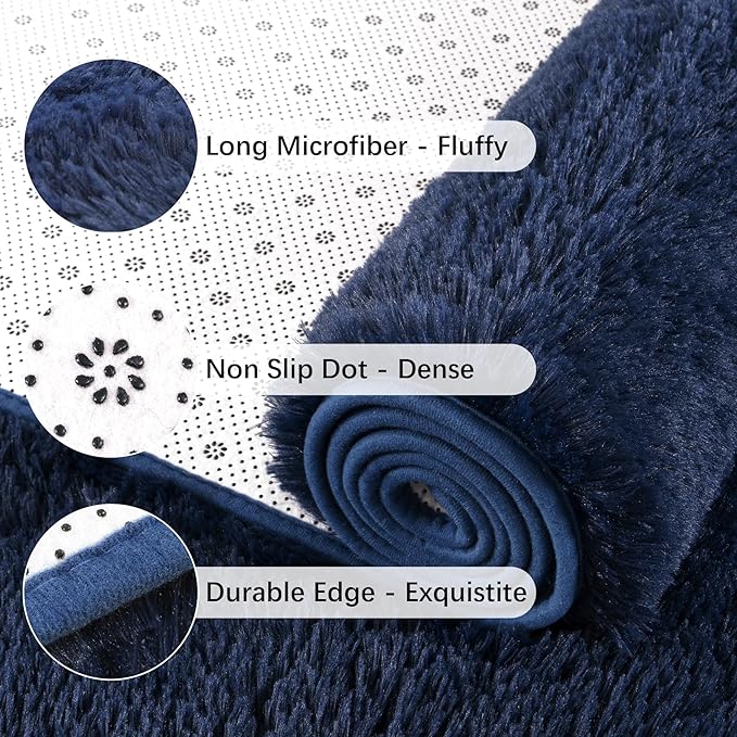 Chicrug Soft Runner Rug for Bedroom Living Room Plush Fluffy Rug 2x8 | Shag - Image 5