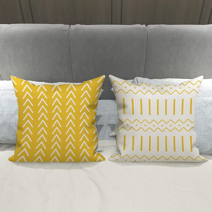 YCOLL Pillow Covers 18x18 Set of 4, Modern Sofa Throw Pillow Cover, Decorative - Image 4