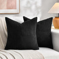Fancy Homi 2 Packs Black Decorative Throw Pillow Covers 22x22 Inch by Fancy+Homi